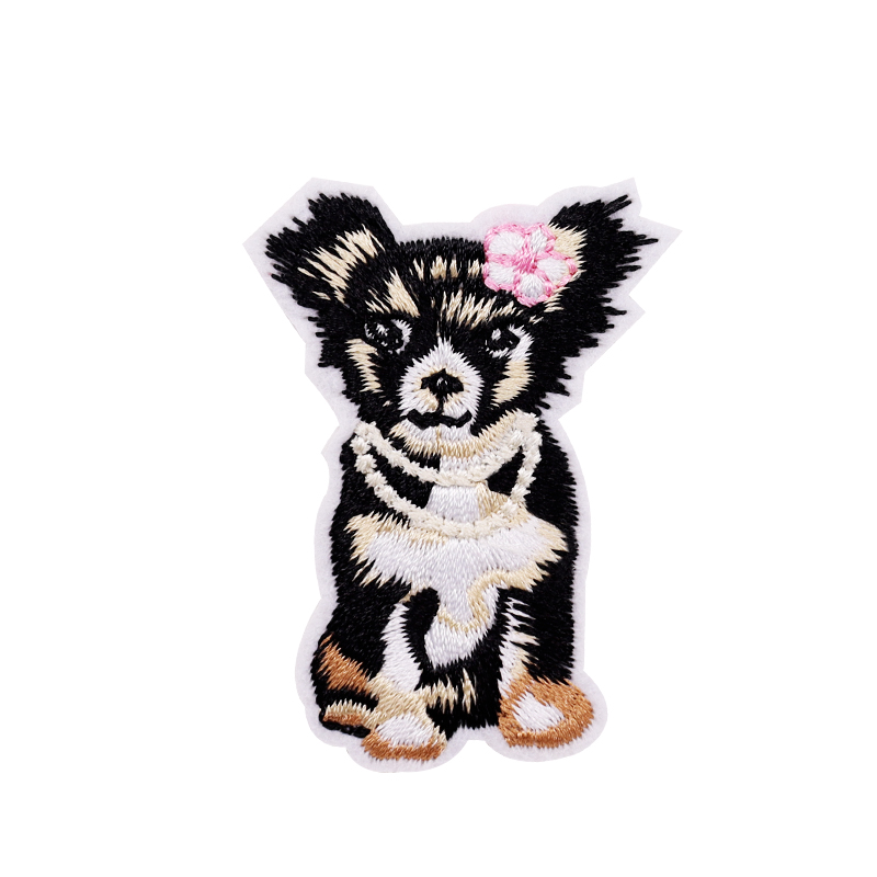 Безопасные серьги, другие аксессуары для одежды, милые черные леггинсы с цветами для щенков, женские куртки, нашивки с вышивкой