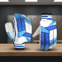 Guantes de Bateo de Cricket FIT CHAMP Profesionales para Mano Derecha, para Adultos, con Palma de Cuero, Protección para los Dedos, Doble Costura, Alto Agarre, para Práctica