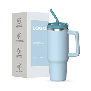 New 40 Oz Insulated Tumbler With Handle Stainless Steel Double Wall Tumbler Mug With 2 In 1 Infuser Lid