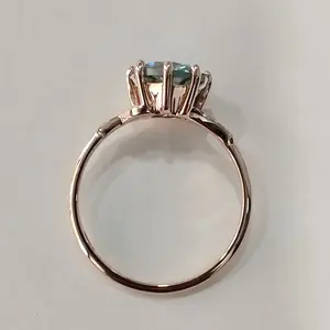 แหวนหมั้นเพชรแบบกลมสีฟ้าสำหรับ925คอลเลกชันแหวนเพชรที่สง่างามเน้นเงินสเตอร์ลิง - Product Image 4