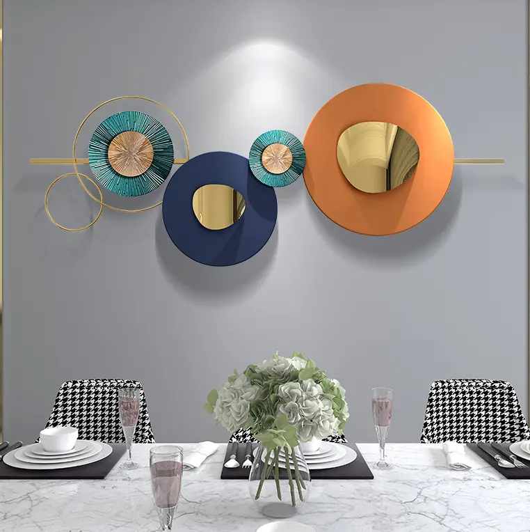Decoração suspensa romântica de 150x56cm, decoração moderna de metal para sala de estar, decoração de parede para casa