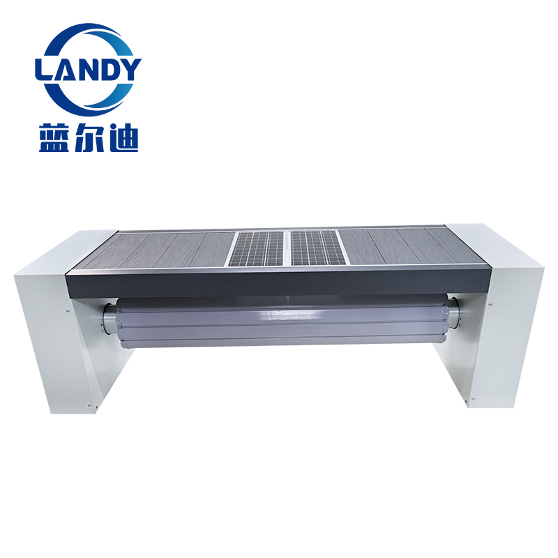 Rouleau de couverture de piscine gris