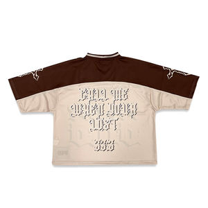 Camiseta de fútbol de gran tamaño personalizada Diseño de sublimación Malla Retro Boxy Fit Camiseta de fútbol americano - Product Image 3