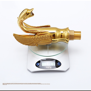 Modern Design Gold Plating Brass Swan Basin Sink Mixer Faucet Counter <strong>Top</strong> Bathroom Gold <strong>Tap</strong> - Product Image 4