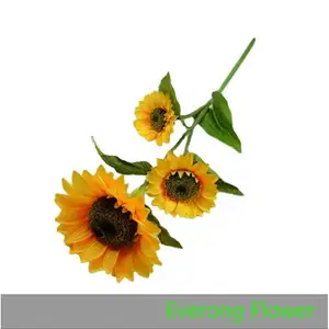 Everong flower künstliche Single drei Arten Sonnenblume dekorative heiße Verkauf Hochzeit und Shop Blume