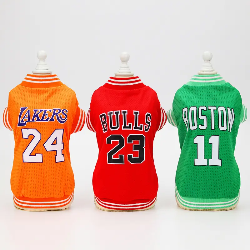 Custom New Design Dog Clothes Summer Mesh Basketball Breathable Sports Dog Jerseys