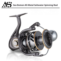 Moulinet Spinning Gauche 5.2:1, 8 Roulements, Corps en Alliage d'Aluminium Résistant à la Corrosion, pour Pêche en Rivière, Lac, Bateau, Mer, Trolling