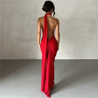 Nouveau Design Femmes Sexy Oblique Sans Manches Longue Robe Vêtements Élégants Dos Nu Vestido