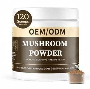 Mezcla de Hongos Orgánicos Patentada OEM para Perros y Gatos, Apoyo Inmunológico, Salud Cognitiva, Suplemento en Polvo de Rápida Absorción - Product Image 1