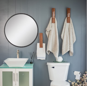 Ferme salle de bain bois décor serviette crochets Jumbo pince à linge salle de bain porte-serviettes <span class=keywords><strong>son</strong></span> et le sien ensemble - Product Image 1