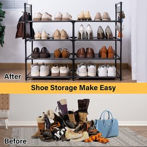 Metal Shoe Rack Shoe Organizer Stand Stackable Large Storage Organizer for Living Rooms and Home Shoe Racks for Home Versatile - Product Image 4