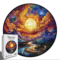 Puzzle en bois personnalisé OEM Galaxie Cosmique avec tirelire, forme irrégulière, cadeau anti-stress pour adultes