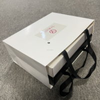 Sacs cadeaux/boîtes alimentaires en carton blanc recyclable de luxe HBD, avec poignée longue et ruban, logo personnalisable, vente en gros