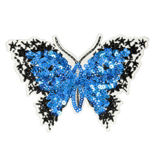 Bướm tim sequin may phụ kiện sắt trên các bản vá lỗi cho quần áo màu xanh vàng hoa thêu appliques DIY Decals dán - Product Image 5