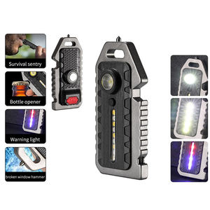 Dual <b>Light</b> Sources EDC Flashlight USB Rechargeable Keychain <b>Light</b> with COB Side <b>Light</b> Emergency <b>Window</b> Breaker Bottle Opener - Product Image 5