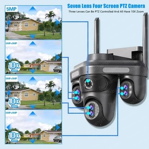 Caméras de surveillance réseau sans fil IP CCTV Wifi 3PTZ avec zoom optique 30X, Ultra HD 35MP, 7 objectifs, 4 vues, suivi automatique - Product Image 2