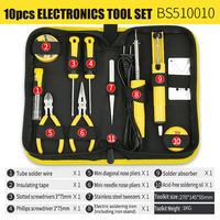 Kit de fer à souder électronique 10 pièces, pompe à dessouder à tube d'aspiration en plastique, fil à souder, ensemble d'outils professionnels pour le bricolage, CE