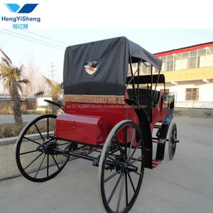 Carruaje de caballos eléctrico negro de nuevo estilo con dosel Batería de 48V Transporte especial 4 ruedas de acero - Product Image 2