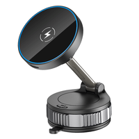 Nouveau support de voiture avec chargeur sans fil 15W, support de téléphone à ventouse, rotatif à 360 degrés