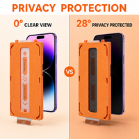 28 °   Protection d'écran en verre trempé AGC 9H anti-espion ultra-fin du Japon, anti-poussière, application facile, sans bulles pour iPhone 11-18