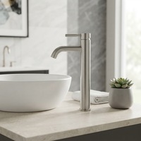 Robinet mélangeur de lavabo de salle de bain en acier inoxydable sans plomb à poignée unique, certifié CE, pour usage commercial en gros