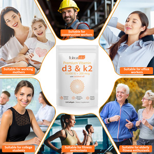 Hatmanlabs 10000 IU ad alta purezza vitamina D3 K2 Softgels integratori <span class=keywords><strong>Halal</strong></span> vitamina D3 K2 capsule morbide per il supporto cognitivo dell'umore - Product Image 5
