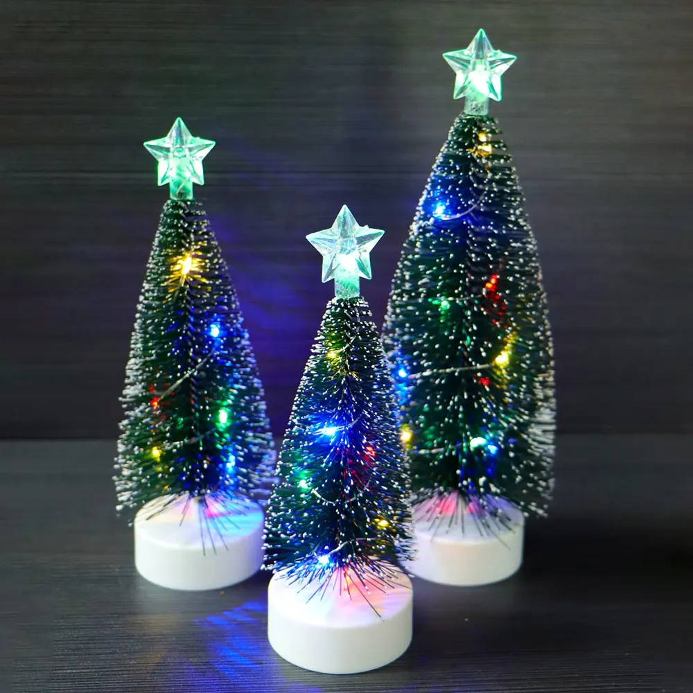 Mini Kleine Moderne Kerst Met Led-Verlichting Kunstmatige Bomen Voor Indoor Desktop Thuis Decoratief