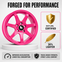 Velg Tempa Monoblock Custom 6061-T6 18 19 20 Inch 5 Palang Warna Pink Metalik dengan Pelek Dalam Alloy untuk BMW Audi Mercedes Benz