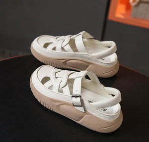 Nuovo stile estivo di <span class=keywords><strong>grandi</strong></span> dimensioni alla moda tacco alto Baotou leggero da incasso Design in stile romano <span class=keywords><strong>scarpe</strong></span> donna - Product Image 4