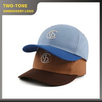 Gorra de Béisbol Personalizada de Alta Calidad, 100% Algodón, con Logotipo Bordado, Estilo Vintage de 6 Paneles, Bicolor, para Hombre