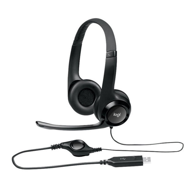 Original Logitech H390 Wired Computer Headset With Noise Reduction Foldable MicWith Volume/Mute Control Earphone