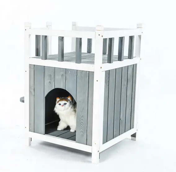 2022木製猫と犬の犬小屋ビルディングブロックハウス木製ペット製品小動物木製猫の家