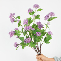Buket Bunga Hydrangea Sutra 1 Tangkai untuk Dekorasi Pernikahan Gaya Inggris, Dekorasi Meja Rumah, Snowball Grosir