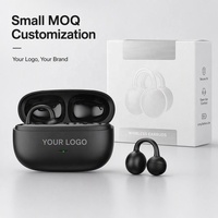 Auriculares TWS con Clip para Oreja y Logotipo Personalizado, BTV 5.4, Inalámbricos, de Oreja Abierta, Resistentes al Agua, para Deportes y Juegos, MOQ Bajo