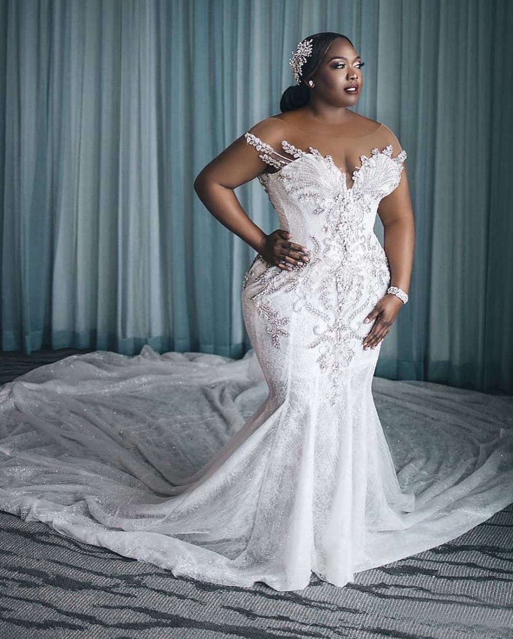 Vestido De Novia Plus Size - Crystal Mermaid Wedding Dress