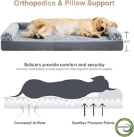 Lit pour chien confortable en mousse à mémoire de forme pour grands chiens, housse amovible et lavable, toutes saisons