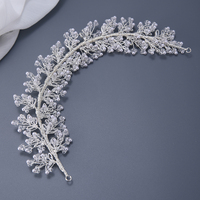 Coiffe de mariée élégante en cuivre au design unique avec zircon, accessoires de cheveux de mariage pour femme avec perles d'imitation, zircone vintage