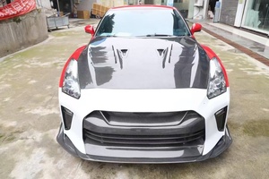 Kit carrosserie pour <span class=keywords><strong>nissan</strong></span> <span class=keywords><strong>GTR</strong></span> R35 Top Secrset pare-chocs avant capot garde-boue demi-fibre de carbone jupe latérale accessoires de voiture - Product Image 5