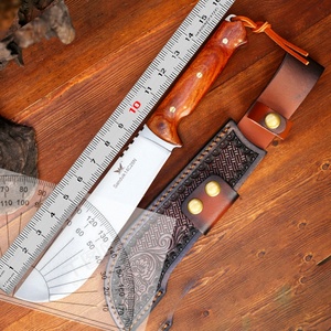 มีดต่อสู้คุณภาพสูงพร้อมใบมีดสแตนเลสแบบ Sheepsfoot ด้ามไม้แบบกำหนดเองได้ OEM มีดพกเกรด DIY - Product Image 6