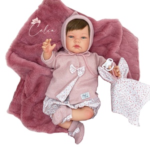 Muñeca Reborn Celia de Alta Calidad Hecha a Mano en España, Morena, Cuerpo Suave, con Accesorios para Niños - Product Image 1