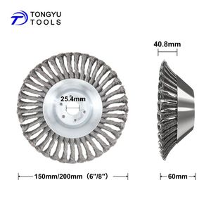 Tête de débroussailleuse rotative en fil d'acier 6 et 8 pouces, roue de coupe robuste pour l'élimination des mauvaises herbes, du gazon et du mousse, nettoyage des pelouses, jardins et allées - Product Image 3