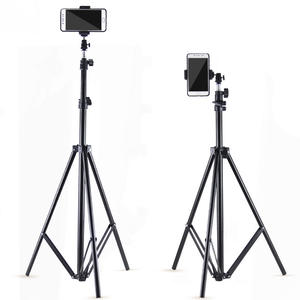 공장 도매 셀카 삼각대 2.1 미터 알루미늄 조정 가능한 빛 스탠드 삼각대 클립 - Product Image 3