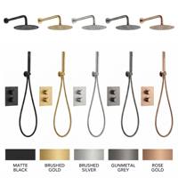 Ensemble de robinets de douche modernes de luxe en or brossé pour salle de bains Système de douche encastré pour salle de bains