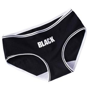 Couleur noire doux respirant femmes sous-vêtements jeune adolescente dessin animé Semeles Sexy coton mi-taille filles Boyshort culottes modèles - Product Image 5