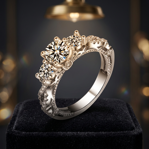 Wholesale True Love Fountain Copper Moissanite Princess <b>Ring</b> 925 Silver Rhodium Plated Claw Unisex <b>Adjustable</b> Wedding GRA - Product Image 3