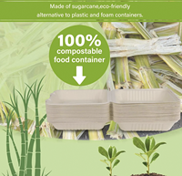 Assiette jetable robuste, étanche, compostable et biodégradable en 100% pulpe de canne à sucre et bagasse de bambou, pour restauration rapide, conforme RoHS ISO HXH