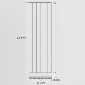 Radiador de aluminio de diseño BODE, panel plano vertical antracita, columna ovalada, <span class=keywords><strong>radiadores</strong></span> verticales <span class=keywords><strong>altos</strong></span> - Product Image 3