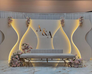 Arche de mariage 3D en gros avec éclairage LED - Décoration de cérémonie personnalisée en PVC <span class=keywords><strong>pour</strong></span> mariages et événements - Product Image 3