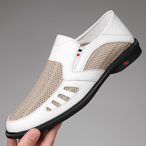 Zapatos Casuales de Malla Transpirable para Hombre, Blancos y Negros, con Banda Elástica, Estilo para Caminar - Product Image 1