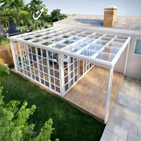 Véranda en aluminium à double vitrage, modulaire, préfabriquée, en verre, moderne, résidentielle, pour jardin extérieur, terrasse, patio